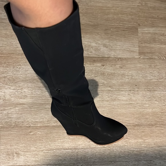 Gently used wedge thigh Boots - Picture 6 of 7